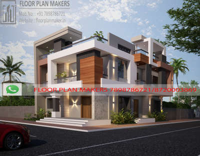 40x60 foot corner elevation design by floor plan makers 
www.floorplanmaker.in 
+917898786721 
#ElevationDesign 
 #facadedesign 
 #frontElevation 
 #Architect 
 #CivilEngineer