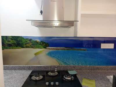 Printed glass for Kitchen Backsplash #kitchenbackplash  #glassprinting 
 #KitchenInterior