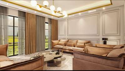 Formal Drawing room 
 #LivingroomDesigns  #moldings  #drawingroom  #chandlier  #CoffeeTable