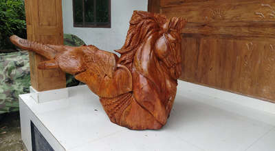 #wood art #carvingwork #carving#root art #elephant  #horse  #art