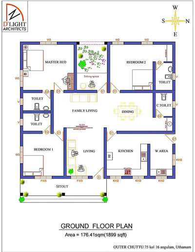 Single storey Residential building
 #ProposedResidentialProject #vastuhouseplan #EastFacingPlan #3BHKHouse
