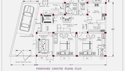 #3bhk ground floor plan #groundfloorplan