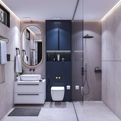 Toilet (9'-0" x 6'-0")
 #washroomdesign #toiletinterior #FalseCeiling #washbasinDesign
