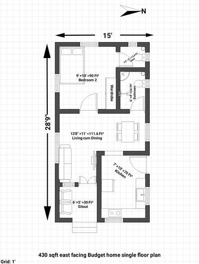 #budgethomeplan 
#lifemission

East facing 430 sqft Budget home