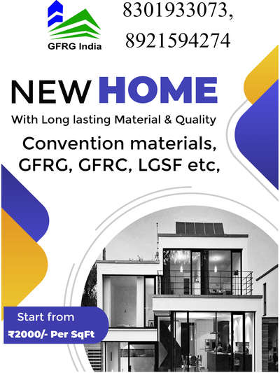 Are you planning to build a house in This month ?

 That too with 3 years Guarantee and after that warranty assurance, using convention method or advanced technologies (GFRG, GFRC, LGSF etc)

 But today there is no need for tension.....

We are ready here
       ©Building plan (Panchayat /Municipality permit support)
       © Construction
       © Vasthu
       © Estimation
       © valuation
       © Site supervision
       ©Structural drawing
       © Electrical

With excellent quality By incorporating your wants and needs We are everywhere in India under the supervision of expert engineers & designers Construction done Call or WhatsApp for more details:

GFRG INDIA CONSTRUCTION LLP

MOBILE : 8301933073, 8921594274,

https://wa.me/918301933073?text=GFRG%20BOOKING%20JUNE2023

https://wa.me/918301933073?text=GFRC%20BOOKING%20JUNE2023

https://wa.me/918301933073?text=LGSF%20BOOKING%20JUNE2023

https://wa.me/918301933073?text=CONVENTIONAL%20BOOKING%20JUNE2023