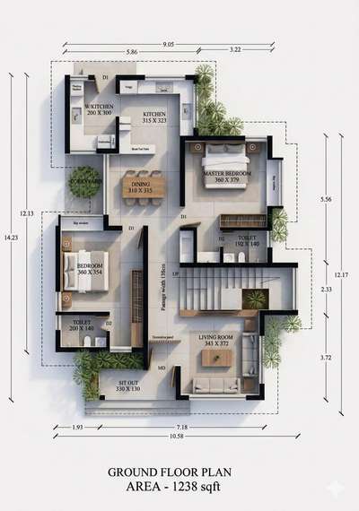 Top View just to help you to make your plan understand well. #3dvisulization  #topviewplan