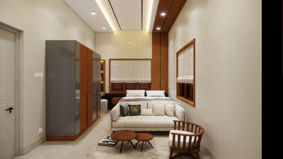 "A space designed for both rest and relaxation. From the cozy sofa reading nook to the functional vanity setup, every detail makes this bedroom a perfect retreat. 
#CozyBedroom #RelaxationStation #bedroomdecore