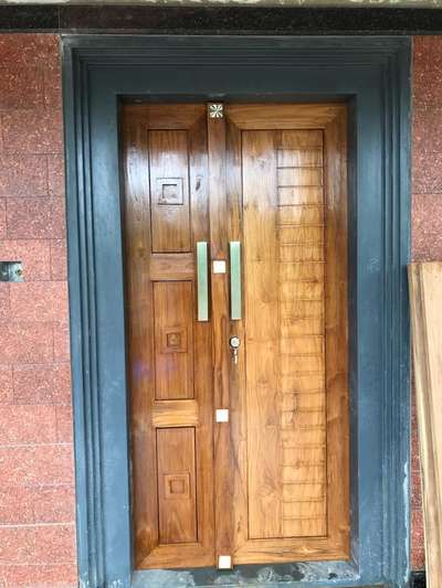 Teak wood front door 
 #FrontDoor  #Woodendoor