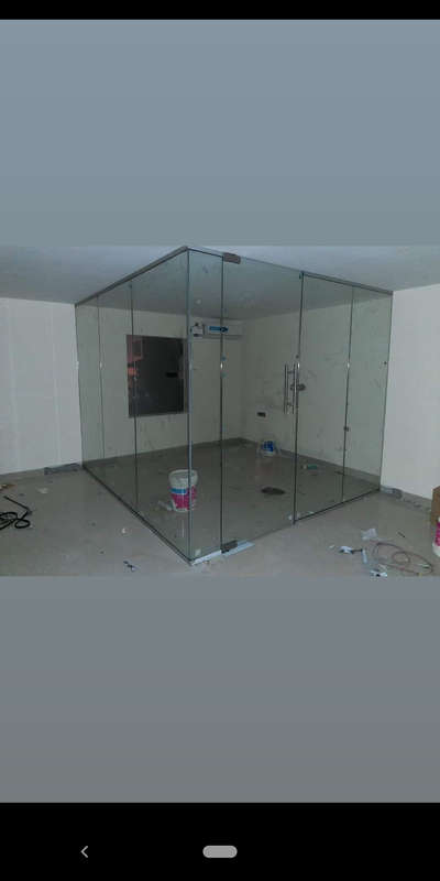 12 mm tuff glass partition cabin #glasspartition