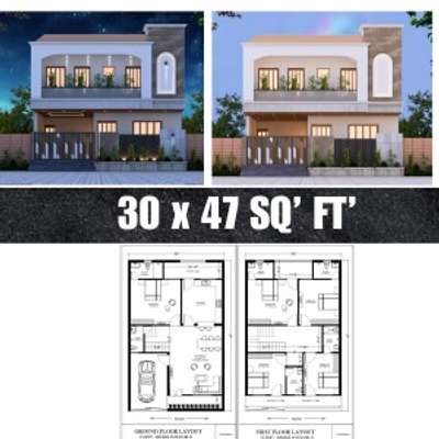 ✨ Modern 30x47 House Design with Spacious Layout ✨

Looking for a perfect home design that blends style and comfort? Check out this stunning 30x47 SQFT house plan with elegant elevation and a well-planned layout.

🏡 Ground Floor Layout
✔️ Spacious Living Hall
✔️ Modular Kitchen & Dining Area
✔️ 1 Master Bedroom with Attached Toilet
✔️ Parking Space for Car
✔️ Common Washroom

🏡 First Floor Layout
✔️ 3 Comfortable Bedrooms
✔️ 2 Attached Toilets + 1 Common Toilet
✔️ Balcony for Fresh Air & Relaxation
✔️ Family Sitting Area

The exterior design showcases a modern façade with clean lines, stylish balcony, and premium finishes, making it an ideal choice for families seeking both functionality and aesthetics.

📐 Plot Size: 30x47 (1410 Sq. Ft. approx.)
🌟 Perfect for urban living with maximum space utilization.

👉 Save this design for your dream home inspiration!