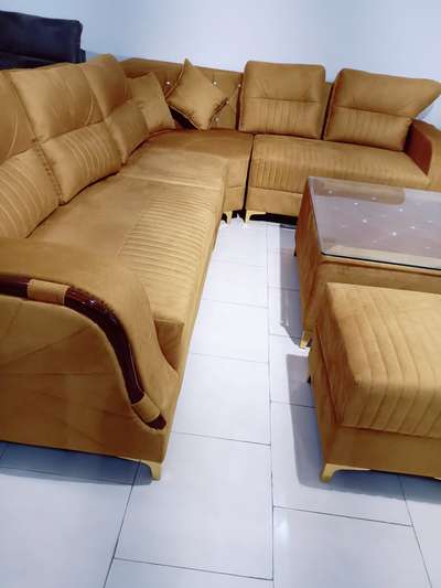 7.5 seater sofa with two puffy
Marandi wood frame