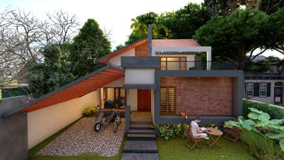 Tropical contemporary 3BHK House design