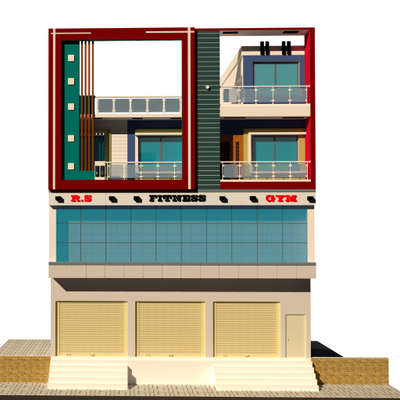 42'x37' Front Elevation design