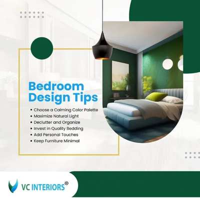 #vcinteriors ___Trivandrum 
Designing a bedroom is a crucial aspect of interior design. To create a serene and functional space, consider these essential tips that balance aesthetics with practicality.