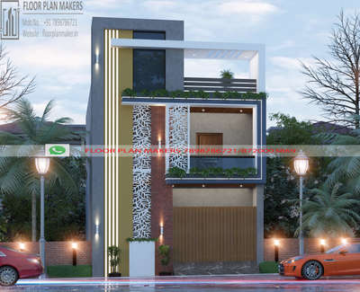 20 foot wide Elevation design by floor plan makers 
 #ElevationDesign 
#facadedesign 
 #structuralengineering 
 #CivilEngineer 
 #architectsinkerala