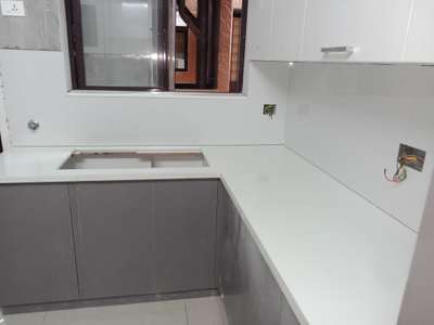 Nano white kitchen slab with 
double layer