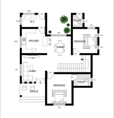 2bhk house plan.
.
.

.
 #2BHKHouse #floorplan #KeralaStyleHouse #Thrissur #alokabuilders  #singlestoryresidence