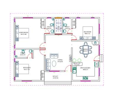 vasthu  based 1400 sqft plan