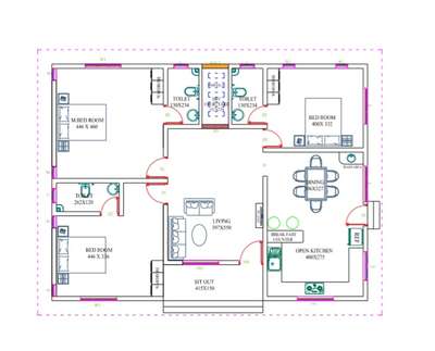 vasthu  based 1400 sqft plan