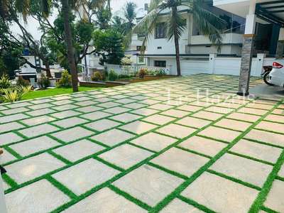 Bangalore stone with artificial lawn 
new installation method