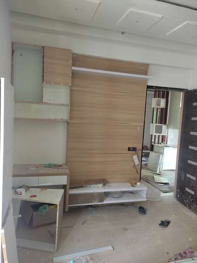 *Carpenter work *
kitchen Walldrop LCD panel and gypsum ceiling  Almunium work and tiles work and pants work