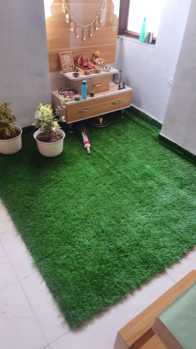 #custominterior #grass #naturefriendly  # mandir # #customized_