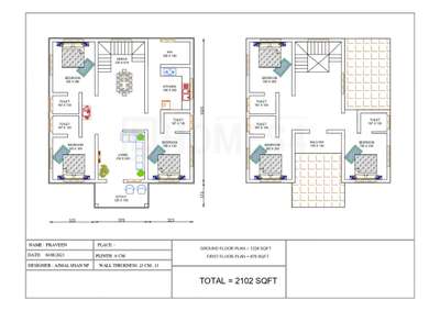 2D plan                                      6bhk                                    sqft2102                                   client name:Praveen                   #2DPlans  #6bhk  #2dDesign #2100sqft #homesweethome #Designs #HouseConstruction