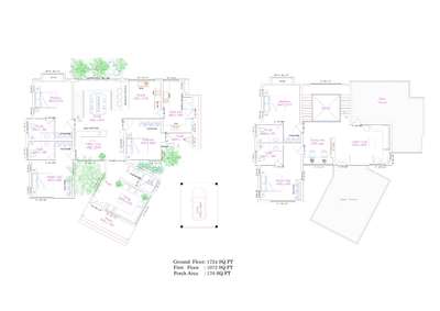 5bhk
ground floor: 1724sqft
first floor:1073sqft
porch: 170sqft
total:2967sqft
 #2DPlans #5BHKHouse