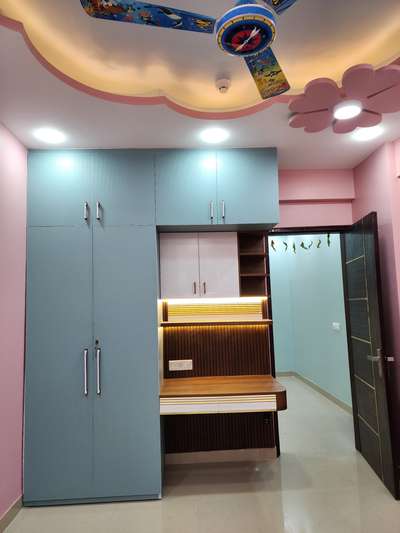 modern wardrobe and study table