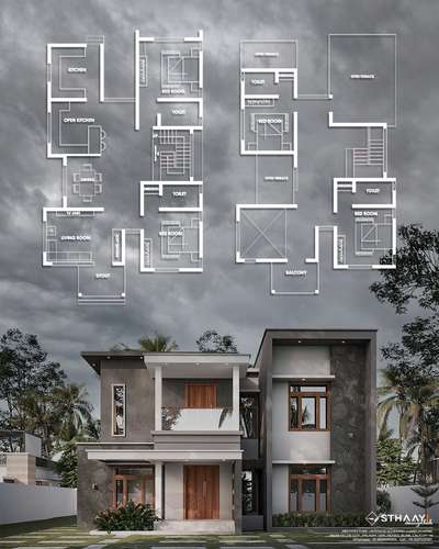 Beautiful 2555sq.ft Home  plan 🏠🏡4BHK 🏕🏠
Design: @sthaayi_design_lab

■ GROUND FLOOR ■
   ●Sitout
   ●Living
   ●2Bedroom ●2attached 
   ●Prayer room
   ●Dining 
   ●Open-Kitchen
   ●Kitchen 
■ FIRST FLOOR ■
   ●2Bedroom ●2attached 
   ●U-Living
   ●Balcony
   ●Study space 
.
.
.
.
#khd #keralahomedesigns
#keralahomedesign #architecturekerala #keralaarchitecture #renovation #keralahomes #interior #interiorkerala #homedecor #landscapekerala #archdaily #homedesigns #elevation #homedesign #kerala #keralahome #thiruvanathpuram #kochi #interior #homedesign #arch #designkerala #archlife #godsowncountry #interiordesign #architect #builder #budgethome #homedecor #elevation #plan
