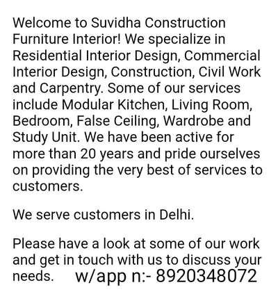 company profile construction interior