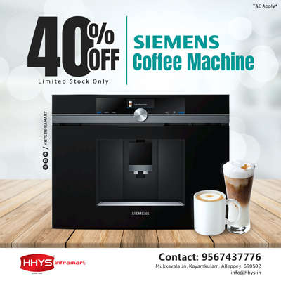 ✅ Limited OFFER !!!

SIEMENS Coffee Machine - Get SIEMENS coffee Machine now, at 40% OFF

Limited Stock Only !!!

*T & C Apply*

Visit our HHYS Inframart showroom in Kayamkulam for more details.

𝖧𝖧𝖸𝖲 𝖨𝗇𝖿𝗋𝖺𝗆𝖺𝗋𝗍
𝖬𝗎𝗄𝗄𝖺𝗏𝖺𝗅𝖺 𝖩𝗇 , 𝖪𝖺𝗒𝖺𝗆𝗄𝗎𝗅𝖺𝗆
𝖠𝗅𝖾𝗉𝗉𝖾𝗒 - 690502

Call us for more Details :
+91 95674 37776.

✉️ info@hhys.in

🌐 https://hhys.in/

✔️ Whatsapp Now : https://wa.me/+919567437776

#hhys #hhysinframart #buildingmaterials #siemens #siemensoffer
