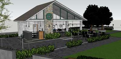 cafe&landscape 3D modeling. #freelanceinteriordesigner