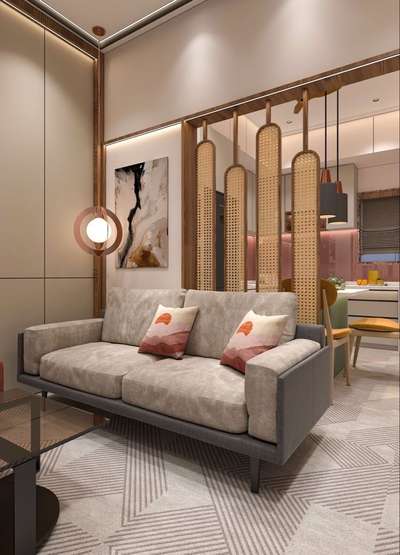 The elegant living space.. #InteriorDesigner  #interiorsmodernhomes  #residenceinterior  #ModularKitchen  #LivingroomDesigns  #halldesign  #InteriorDesigner  #architecturedesigns  #Architect