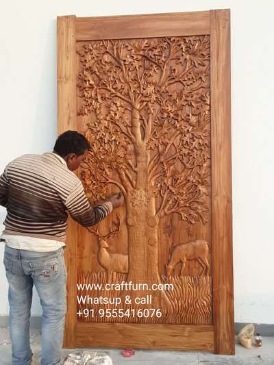 *Teakwood door *
8x4 feet  door made out in teakwood with pu finish