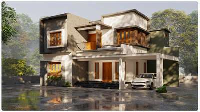 4bhk residence exterior design #ContemporaryHouse #4bhkhouse #boxtypehouse