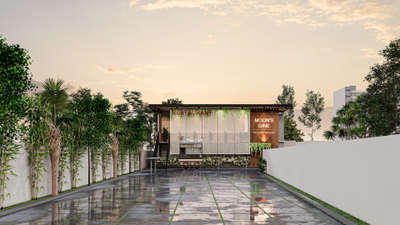Proposed facade design for  garden restaurant @ alappuzha

#FacadeDesign
#CommercialFacade
#ArchitectureDesign
#ArchitecturalVisualization
#BuildingDesign
#ExteriorDesign
#DesignElevation
#ModernFacade
#ContemporaryArchitecture