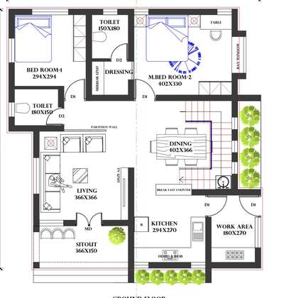 #4BHKPlans #1800sqftHouse #FloorPlans #ProposedResidential