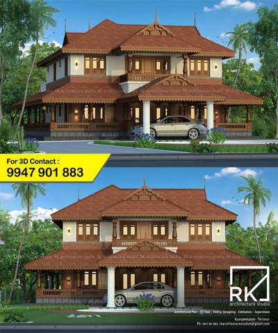 3D Exterior  #Nalukettu 
Make your DREAM HOME with RK Architecture Studio
contact +91 9947901883
 #koloapp  #KeralaStyleHouse  #keralahomeplans  #keralatraditional  #TraditionalHouse  #Nalukettu