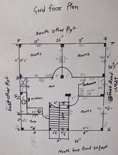 req . home design with electrical and plumbing connection diagram with front view,