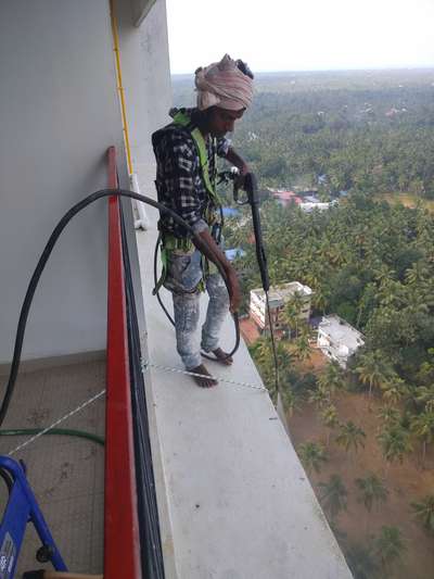 Pressure washing high rise buildings  #highrisebuildings