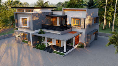 4bhk residence, area=3024sqft #4bhkhouse #ContemporaryHouse #keralatourism