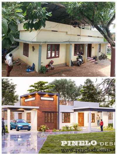 #ElevationHome 
#HouseRenovation 
#SmallBudgetRenovation 
#keralahomeconcepts 
PINELO DESIGNS