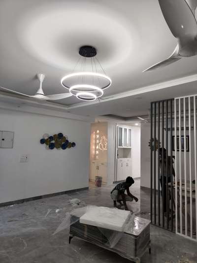 #chandeliers  #greymarble  #armature  #greywhite  #partition
 #simple  #sober  #black
 #looks
 #FalseCeiling  #InteriorDesigner