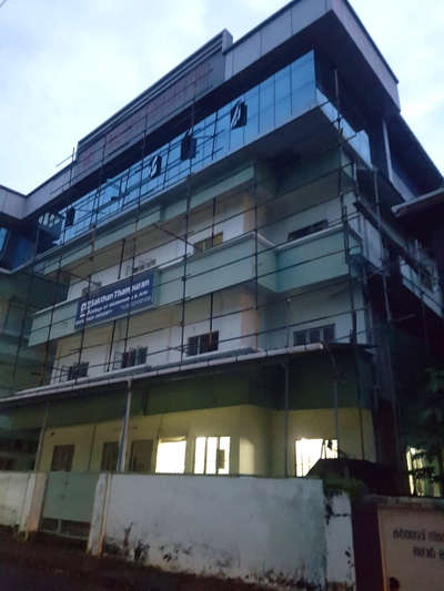 renovation work started sakthan thampuran college thrissur #acp_cladding #ACPCladding #acpsheet #college #glasswork #glazing  #Thrissur