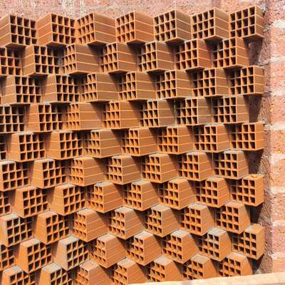45 Degree hollow block wall for sitout