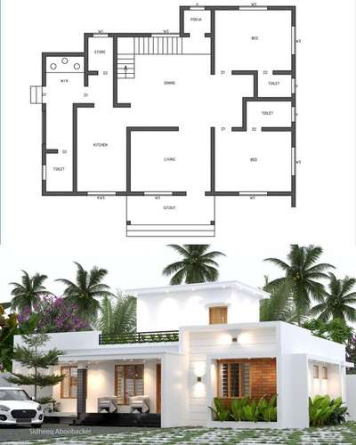 1300 sqr ft - 2bhk