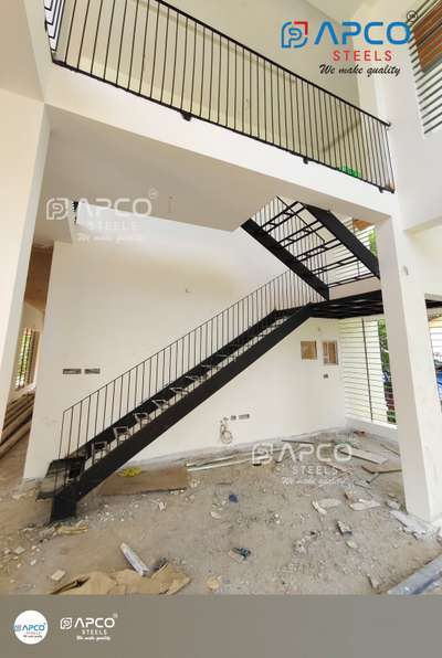 Double Side String Metal Staircase Structure 

#staircase