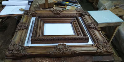 antique type teak wood photo frame