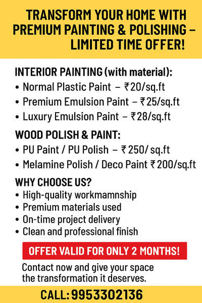 Home Painting & PU Polish Offer – Starting at ₹20/sq.ft | Limited Time! #asianpaints  #mmdshadab  #InteriorDesigner  #koloapp